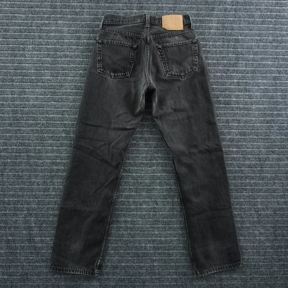 Levi's 501 Jeans Mens 29x30 Faded Black Straight Leg Vintage Made in USA Denim